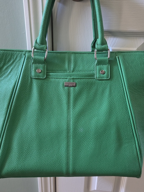 Jewell Handbags - Jewell Green Pebbled Tote Bag with Top Handles & Matching Wallet